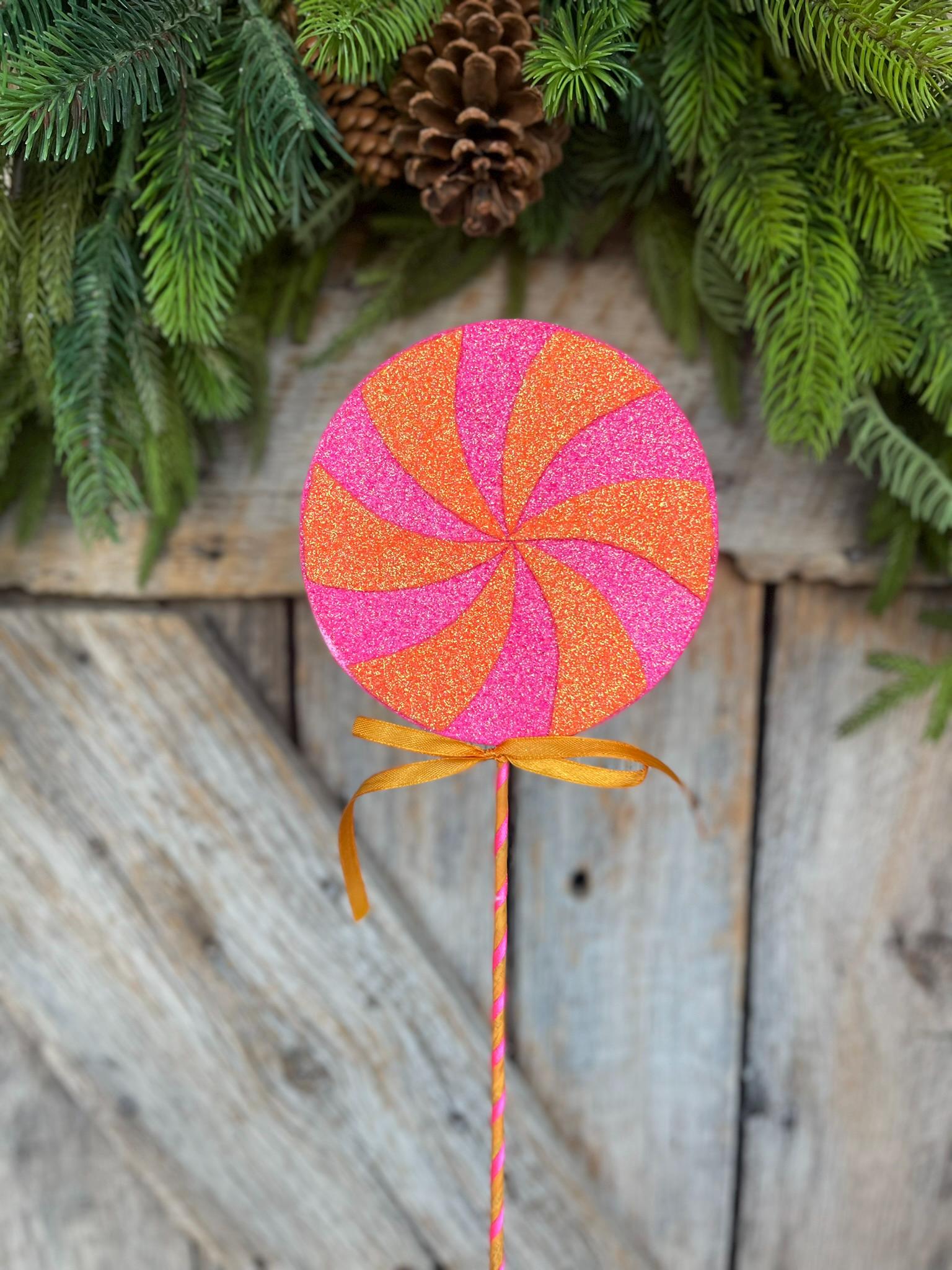 17" Halloween Lollipop, Pink Orange Lollipop