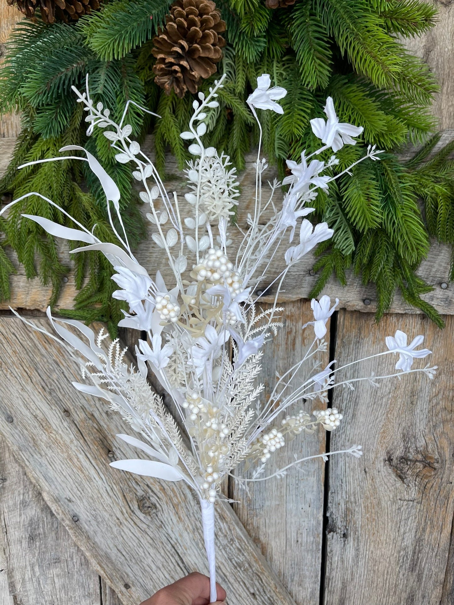 24" White Christmas Bush, Christmas 60919, White Filler Bush