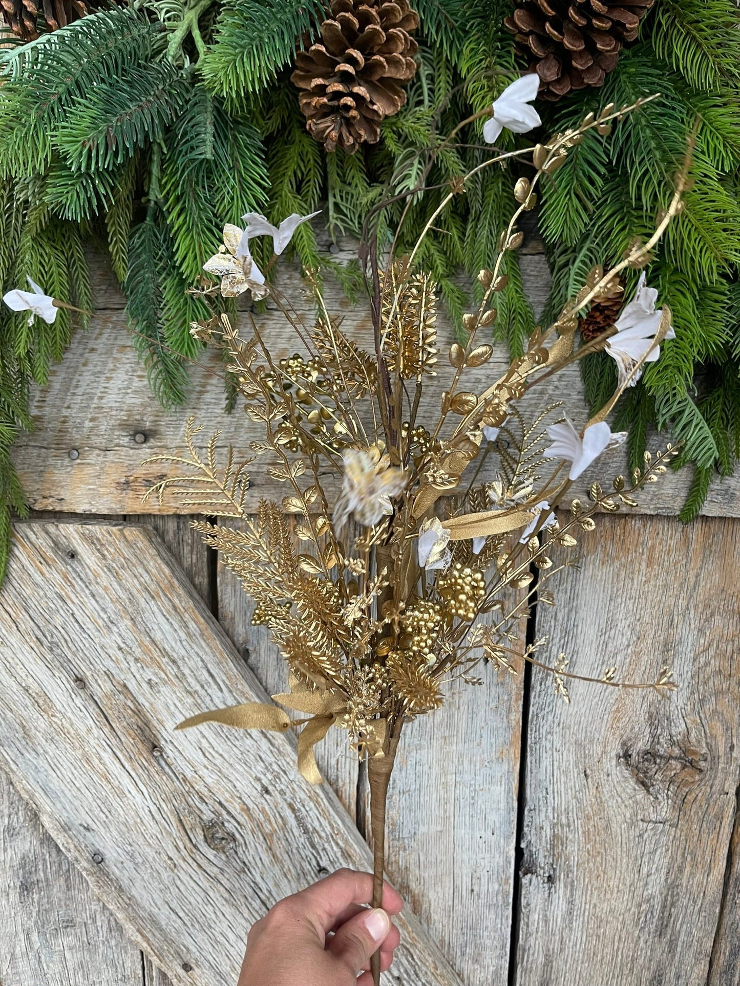 24" Gold Christmas Bush, Christmas 60919, Gold Filler Bush