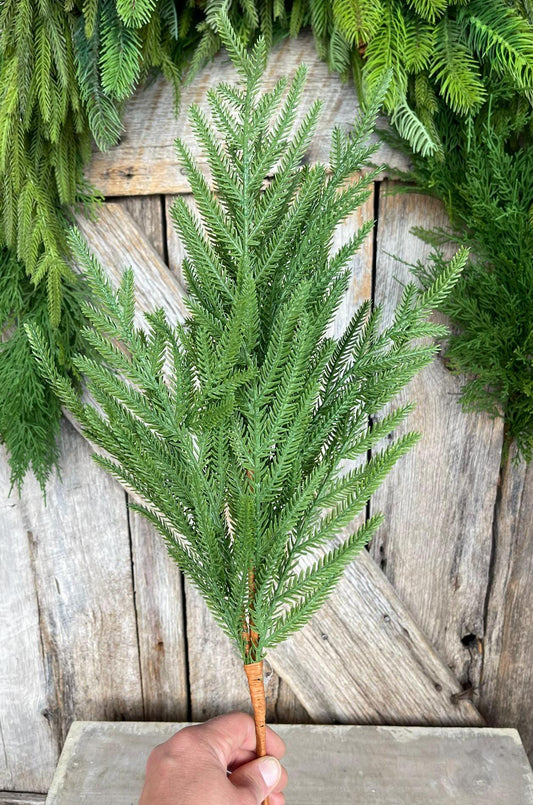 27" Norfolk Pine Spray, Real Touch Norfold Pine, Artificial Pine Spray