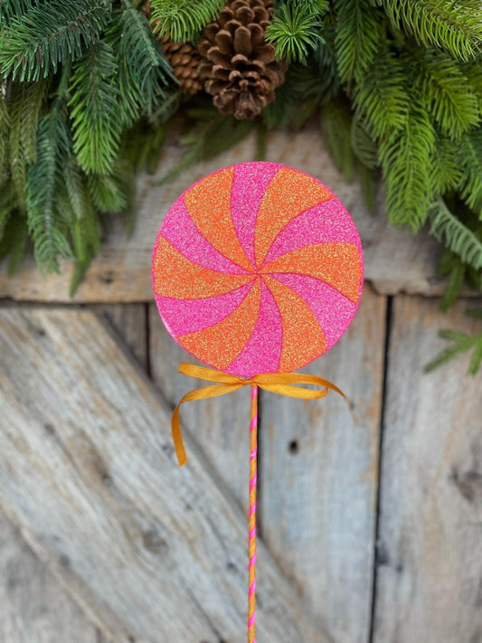 17" Halloween Lollipop, Pink Orange Lollipop