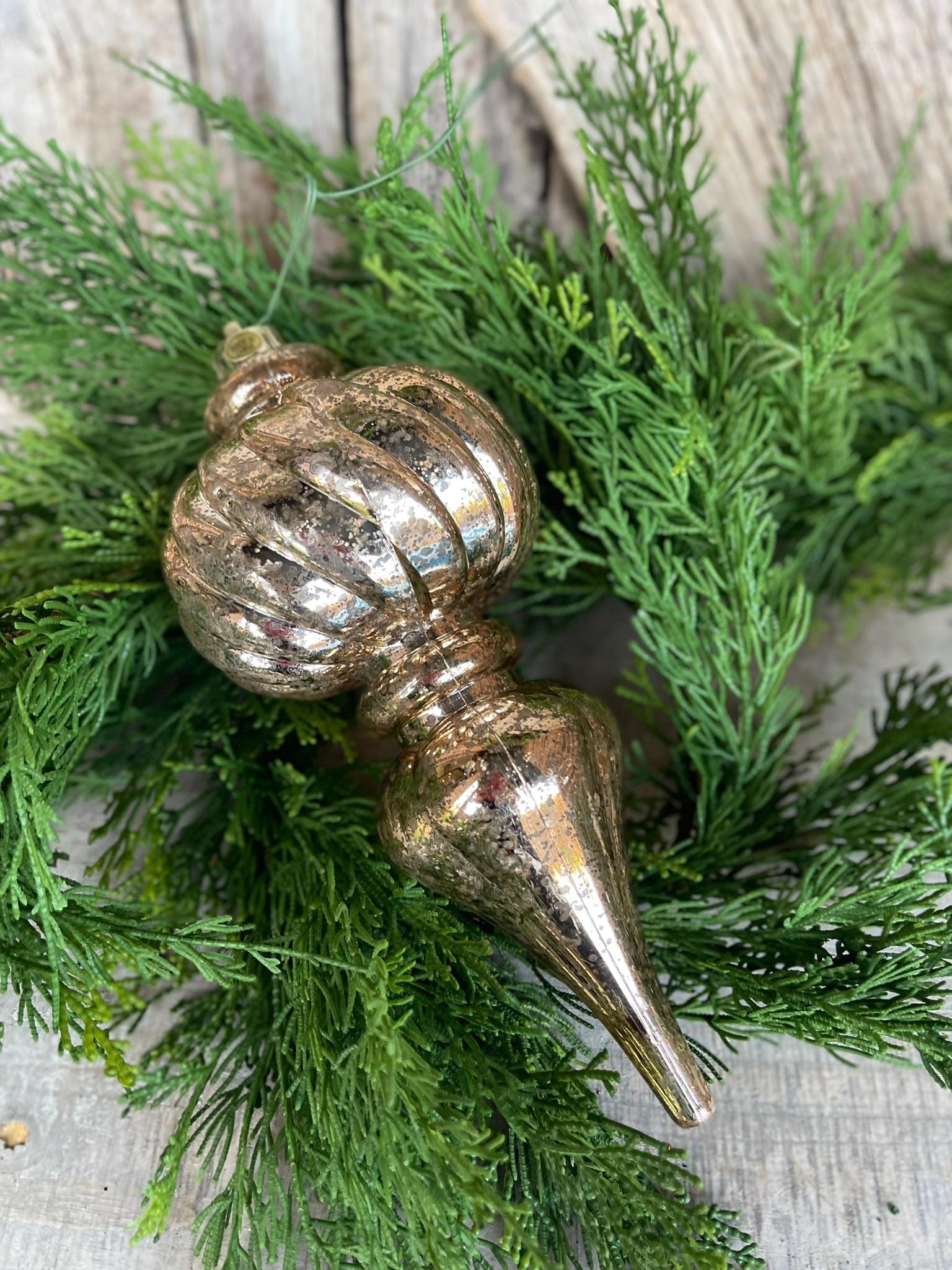10" Plastic Gold Copper Mercury Finial Ornament, Gold Ornaments, Finial Ornaments