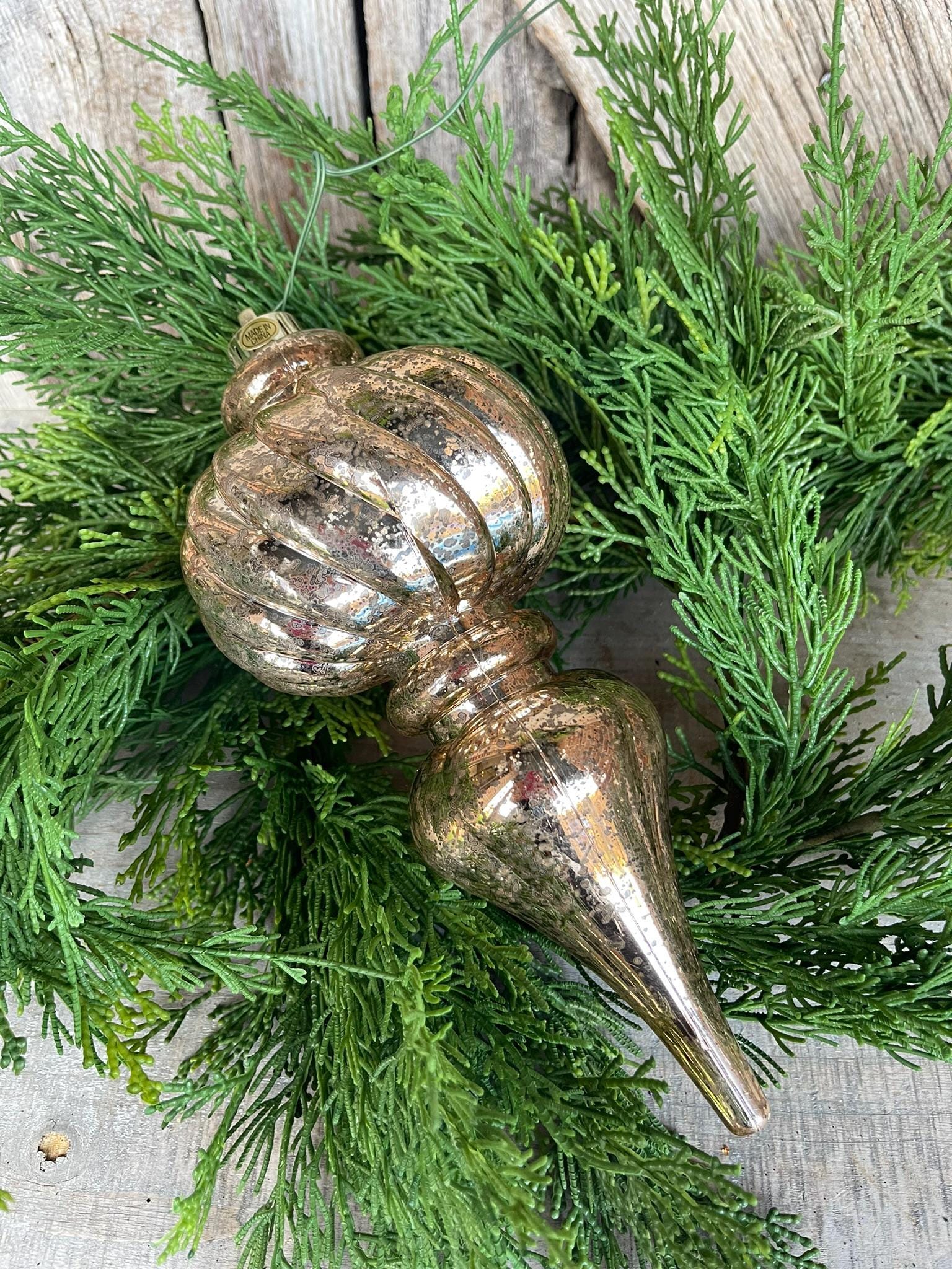 10" Plastic Gold Copper Mercury Finial Ornament, Gold Ornaments, Finial Ornaments