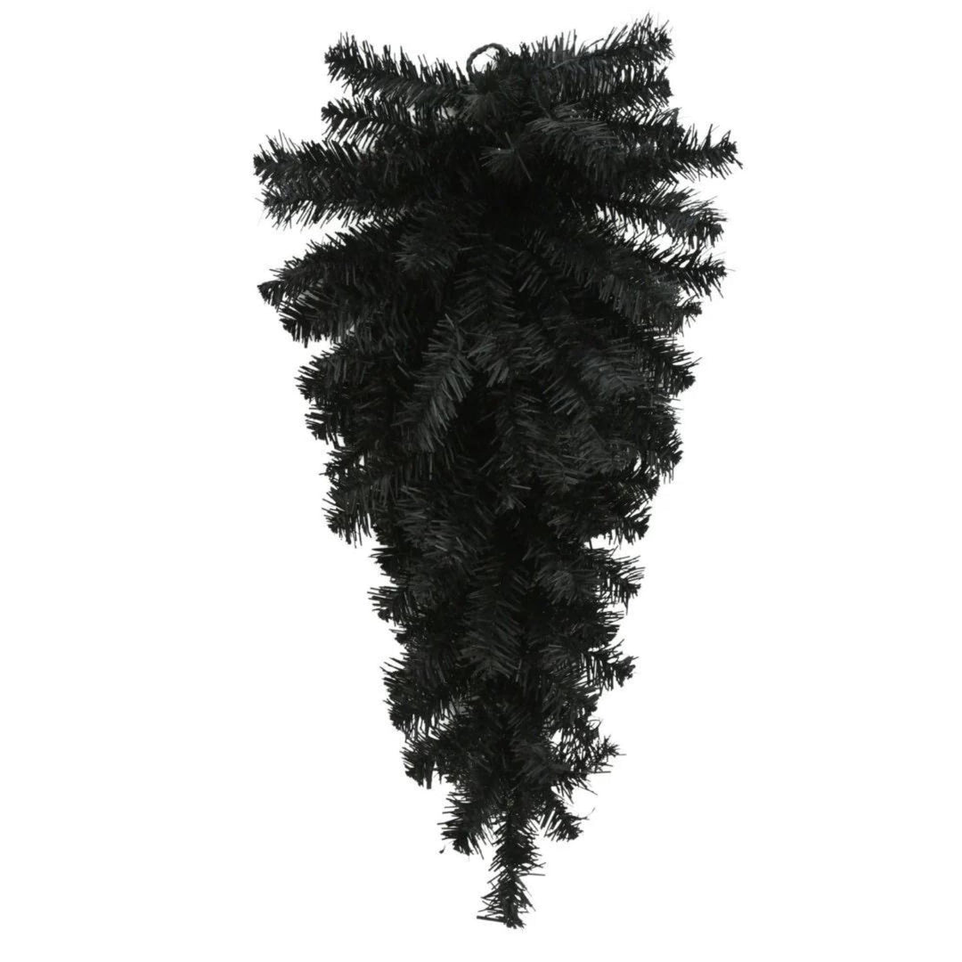 24" Black Teardrop Pine Swag, Swag Base, Black Pine Wreath