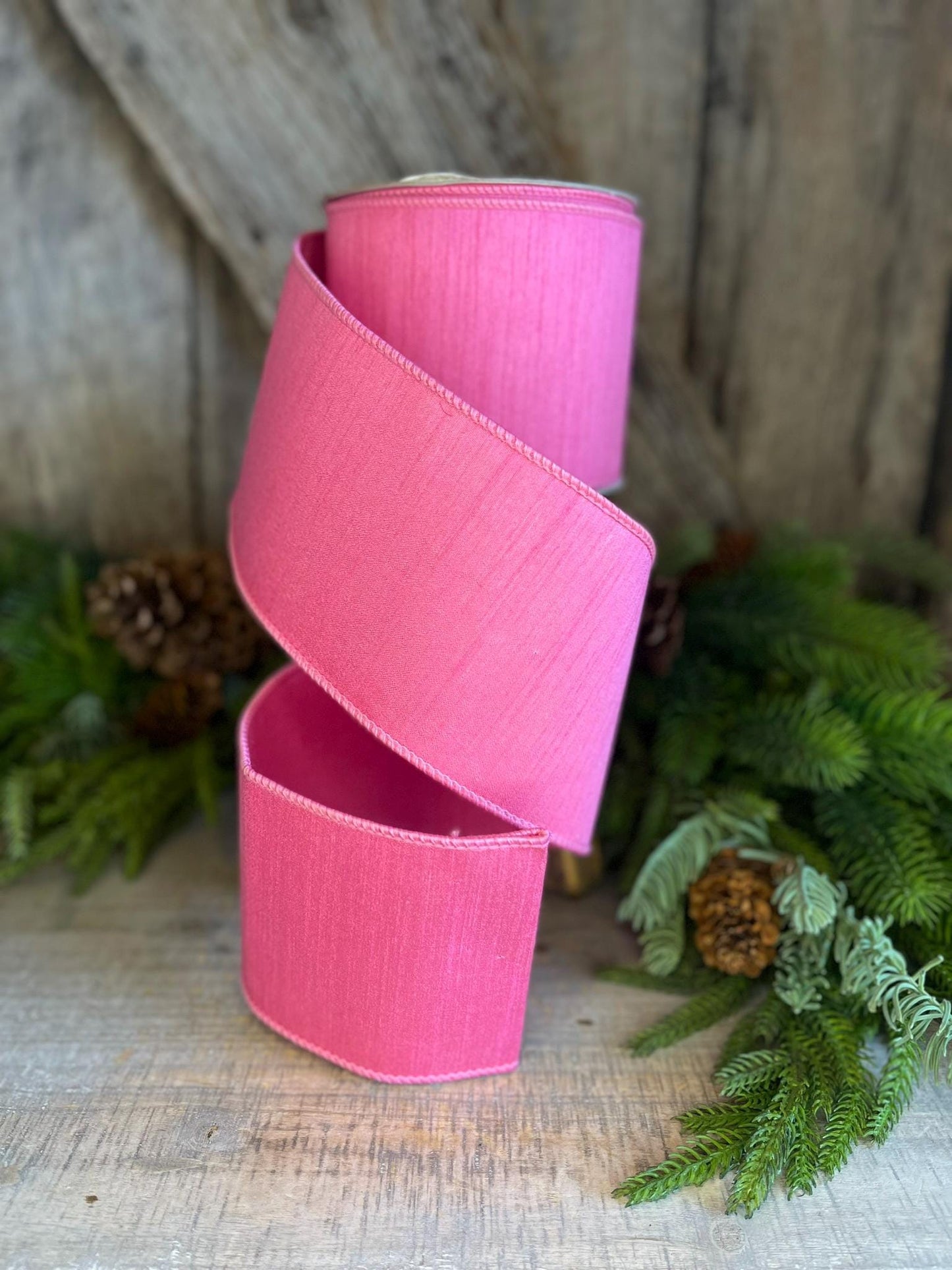 4” Pink Ribbon, Farrisilk ribbon, Dupion