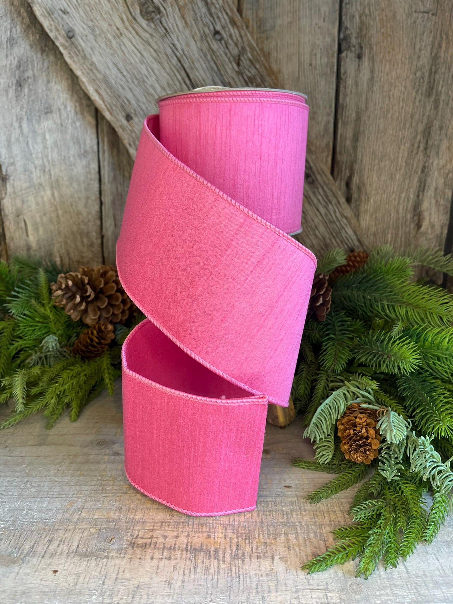 4” Pink Ribbon, Farrisilk ribbon, Dupion