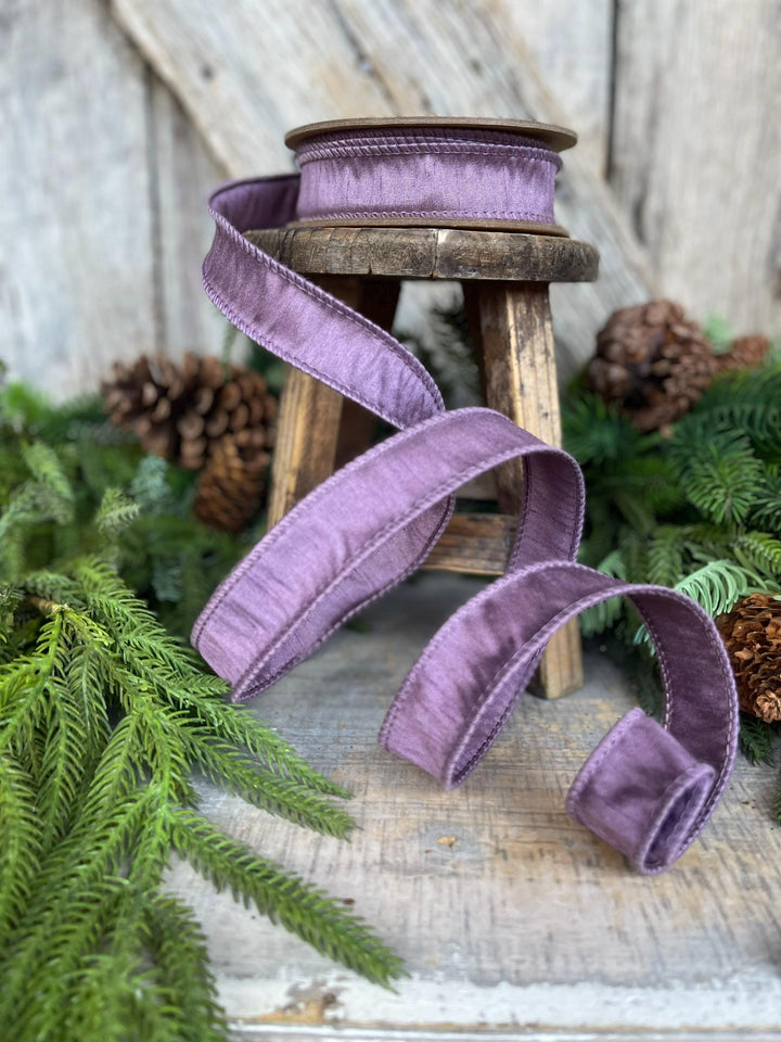 1" Purple Dupioni Ribbon, Lavender Purple Ribbon, Fall Ribbon