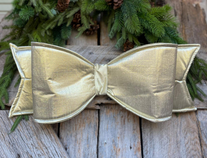22" Gold Metallic Bow, Oversized Bow, Christmas Wreath Bow