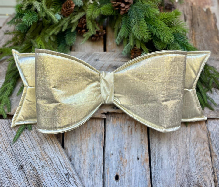 22" Gold Metallic Bow, Oversized Bow, Christmas Wreath Bow