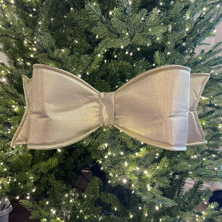 22" Gold Metallic Bow, Oversized Bow, Christmas Wreath Bow