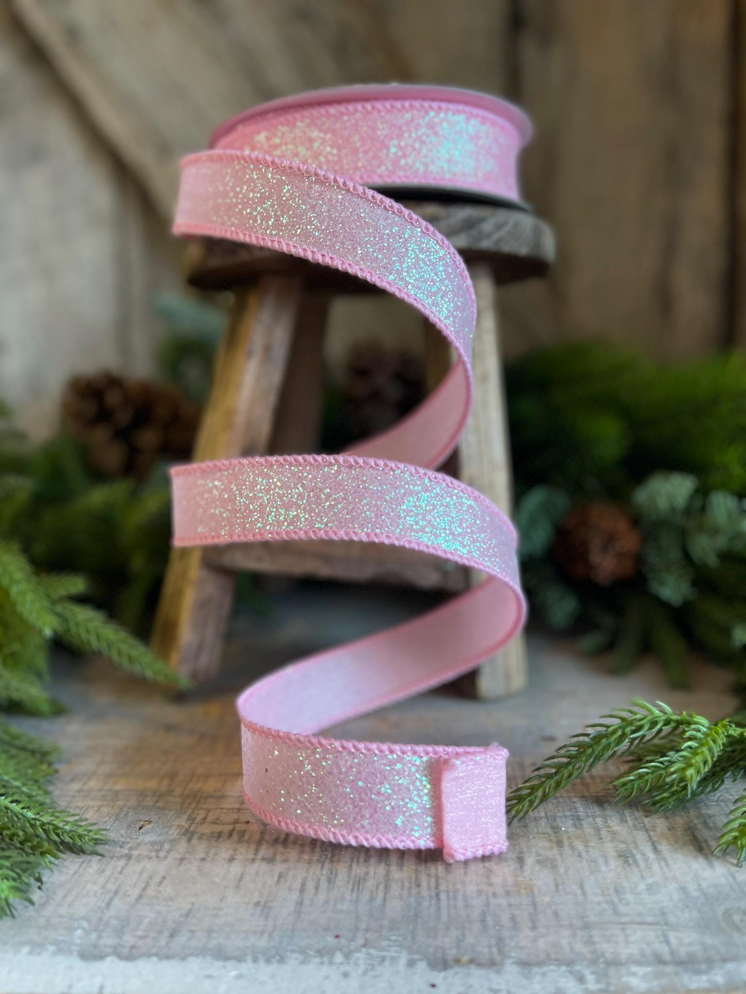 1" Pink Sugar Frost Ribbon, Farrisilk Ribbon