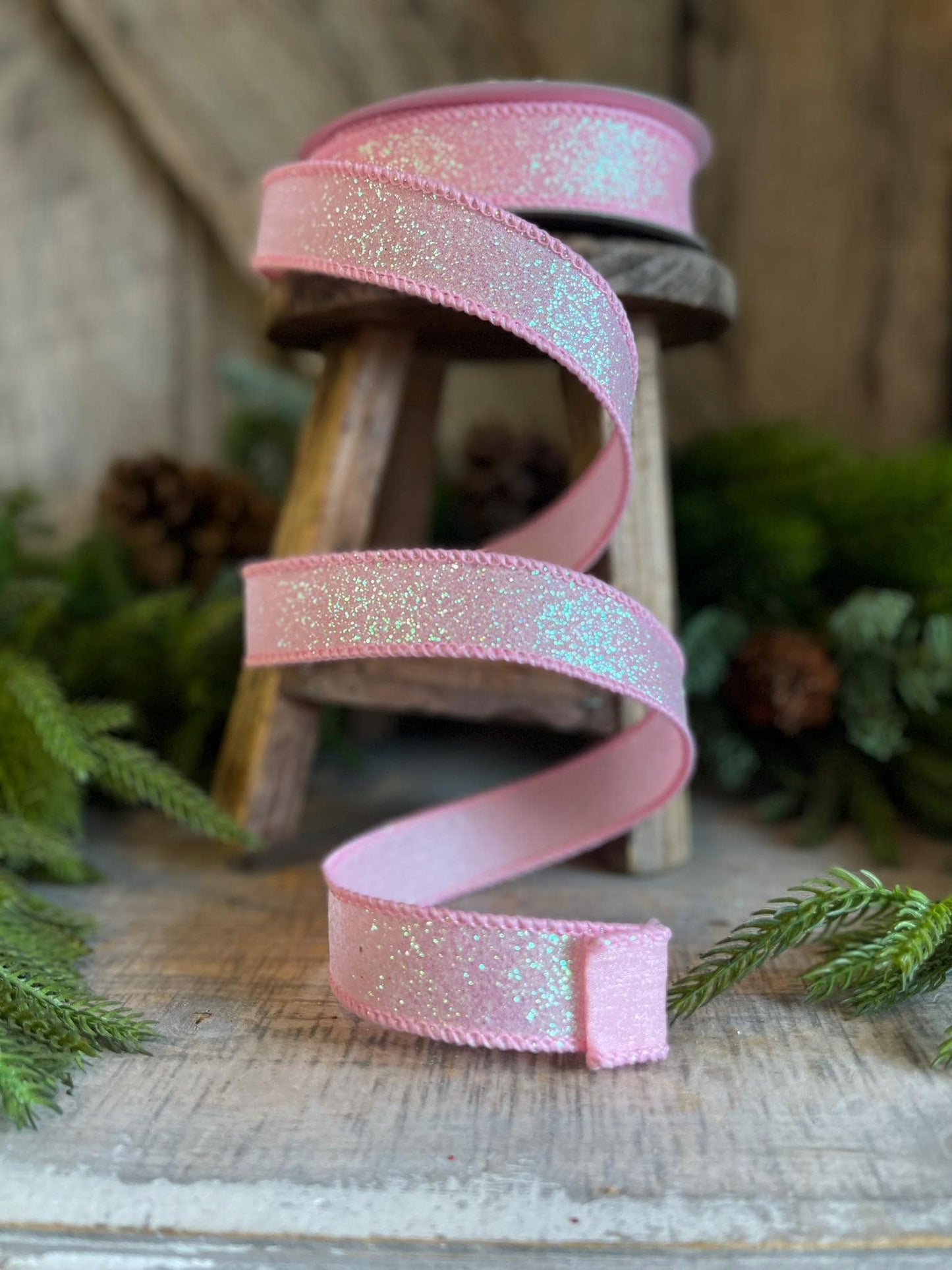 1" Pink Sugar Frost Ribbon, Farrisilk Ribbon