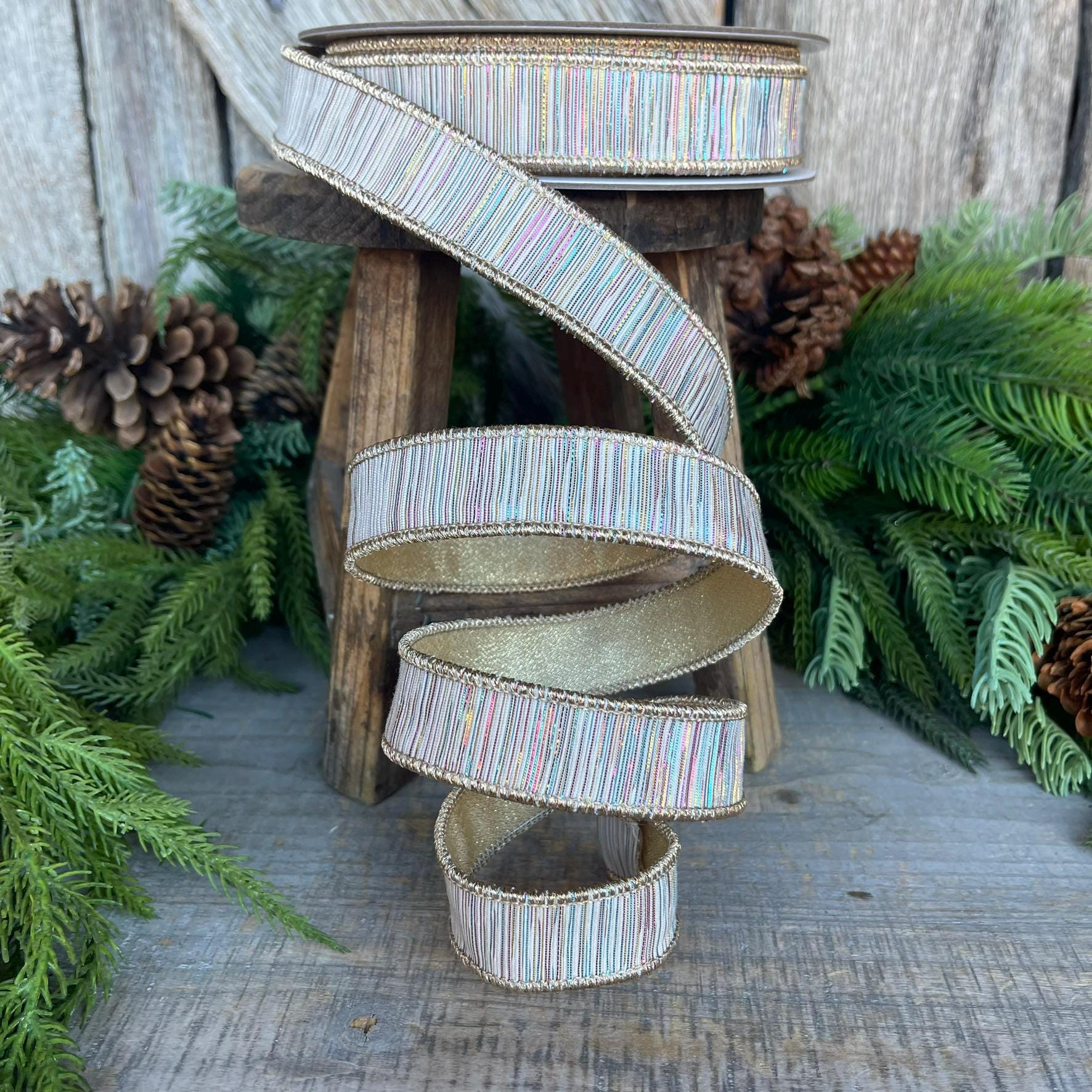 1" Tinsel Ribbon, Farrisilk Ribbon