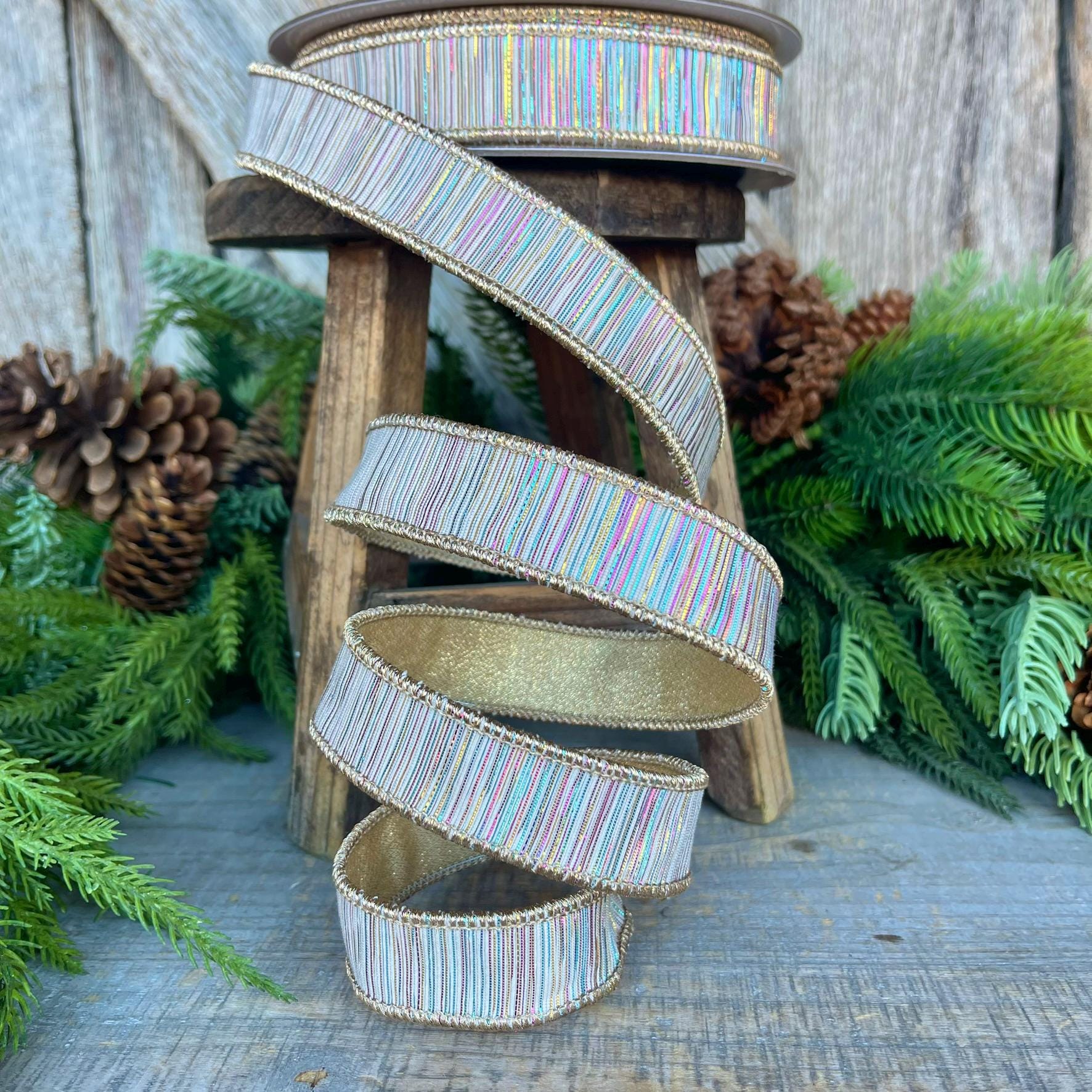 1" Tinsel Ribbon, Farrisilk Ribbon