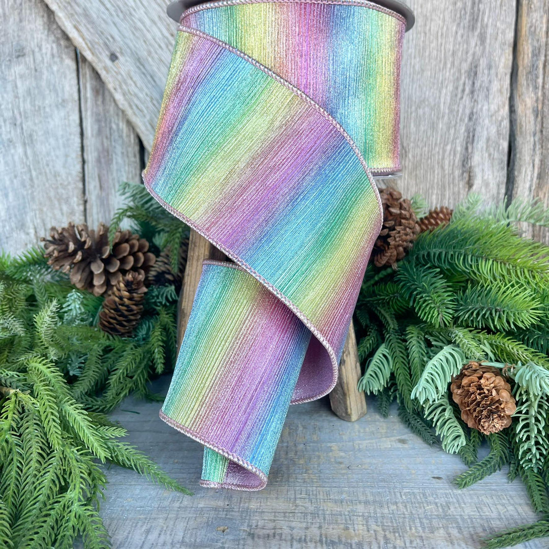 4" Rainbow Sherbert Ribbon, Farrisilk Ribbon, Pastel Ribbon