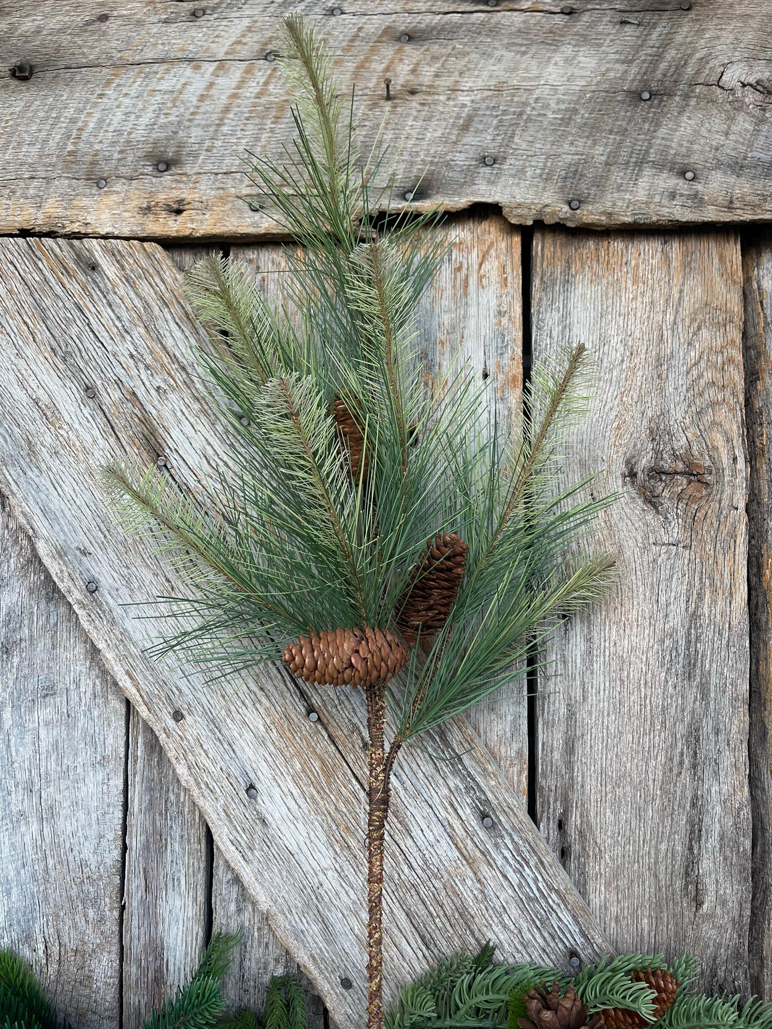33" Long Needle Pine spray, pine cone spray, Christmas greenery