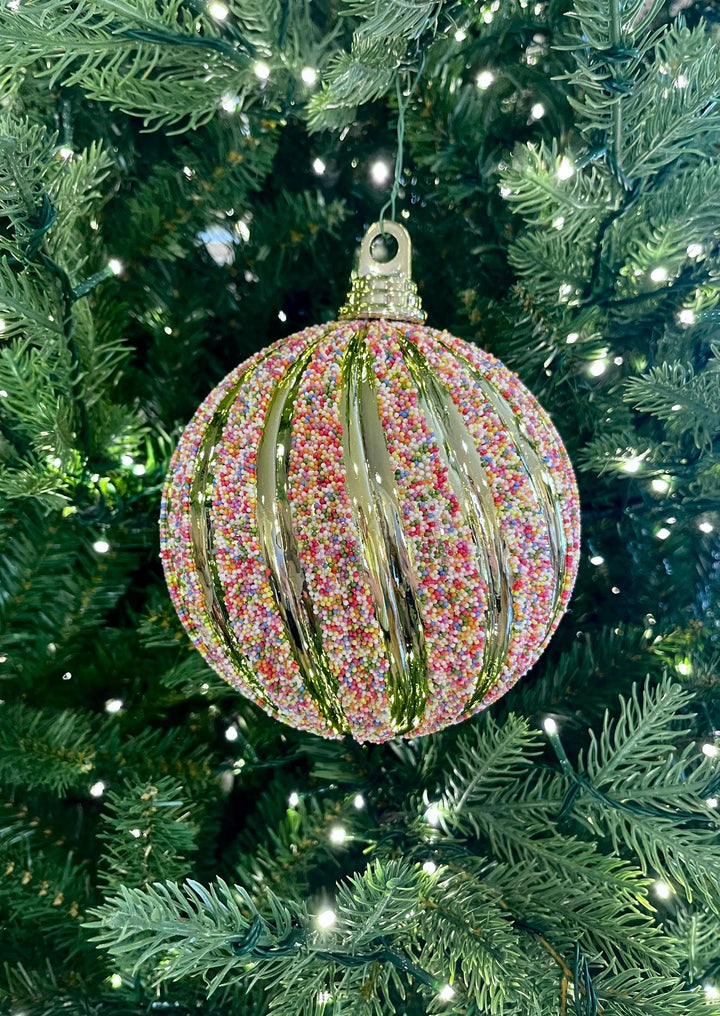 4" Swirled Sprinkles Ornament, Farrisilk Candy Couture, Candy Theme, Christmas Ornament, Sprinkles Ornament