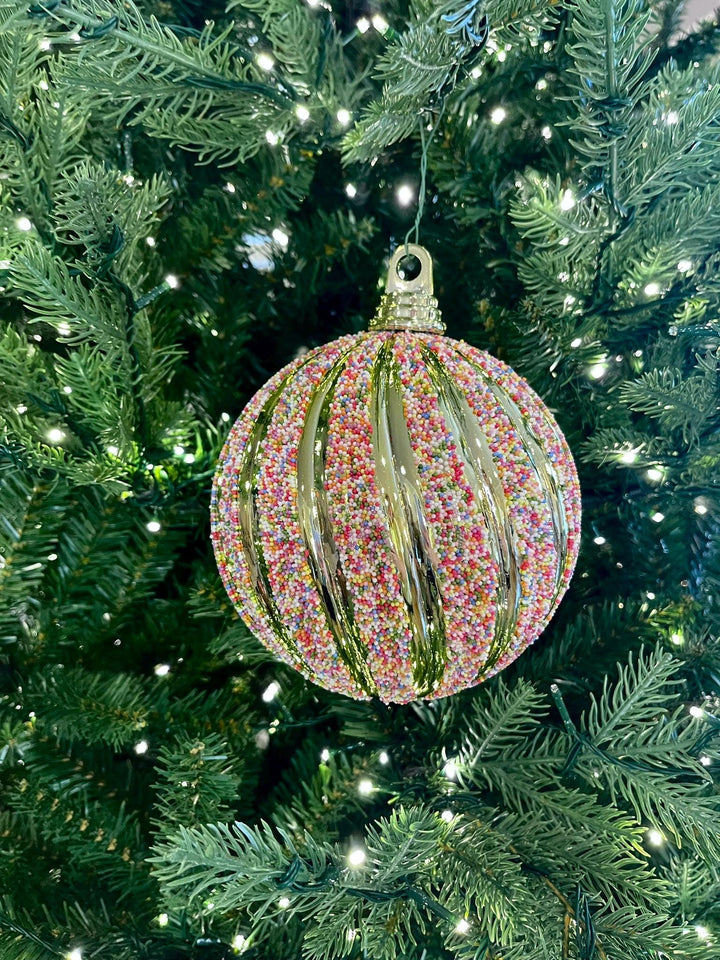 4" Swirled Sprinkles Ornament, Farrisilk Candy Couture, Candy Theme, Christmas Ornament, Sprinkles Ornament