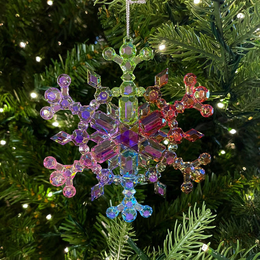 5" Iridescent Snowflake Ornament, Shatterproof Ornament
