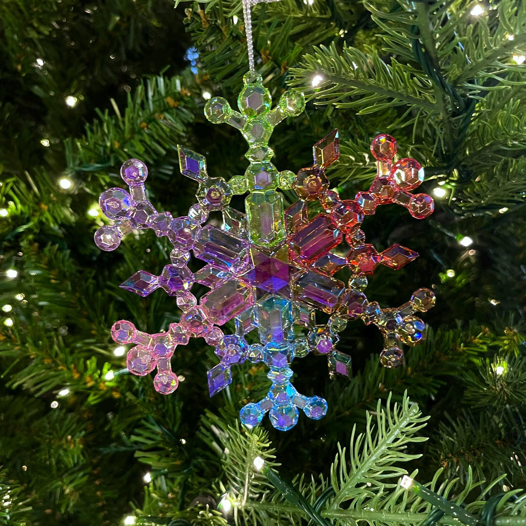 5" Iridescent Snowflake Ornament, Shatterproof Ornament, Snowflake Ornament
