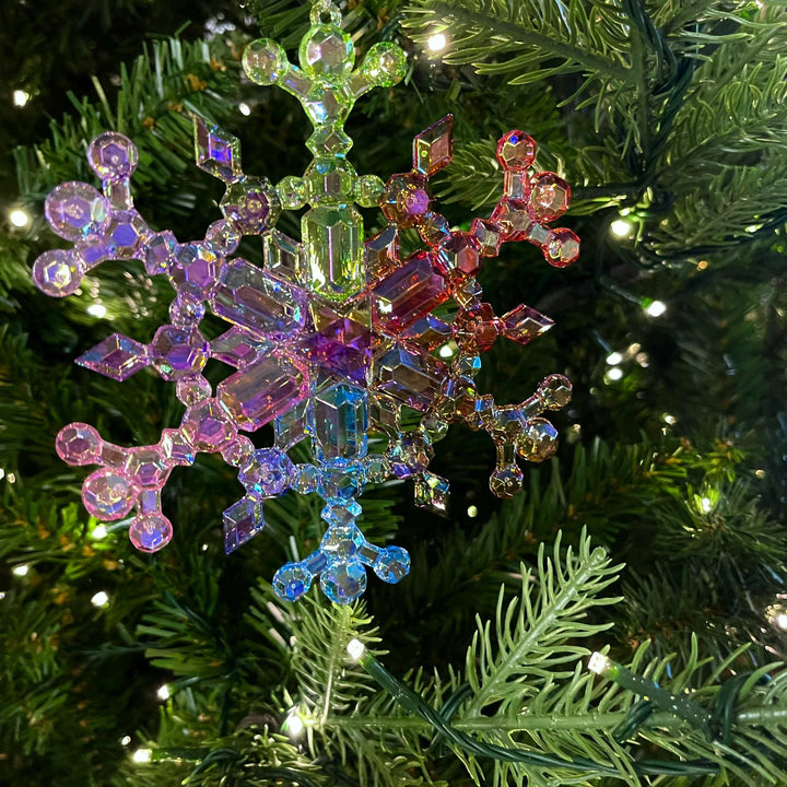 5" Iridescent Snowflake Ornament, Shatterproof Ornament, Snowflake Ornament