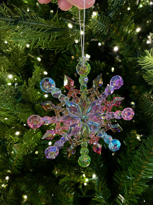 5" Iridescent Snowflake Ornament, Shatterproof Ornament