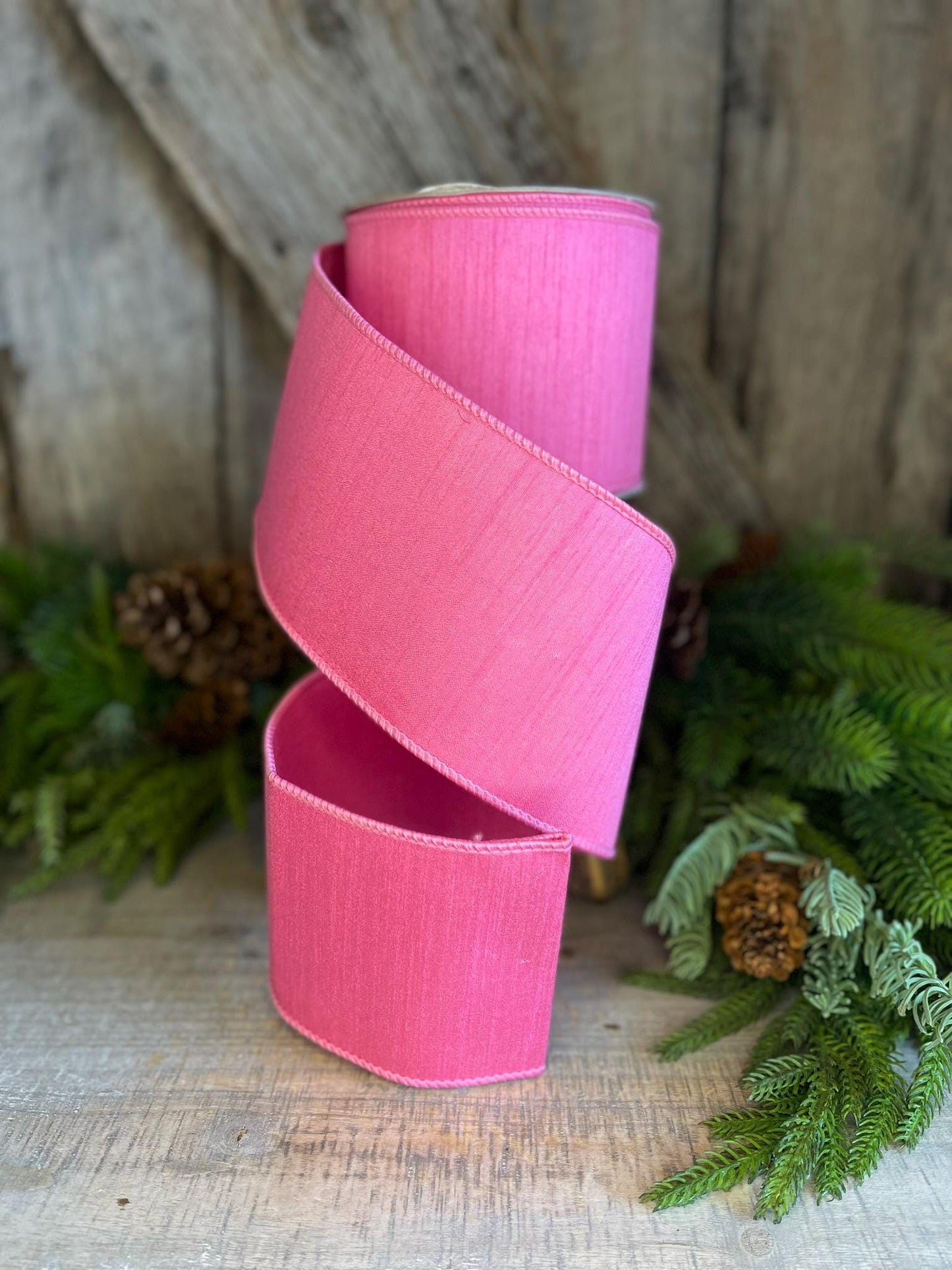 4” Pink Ribbon, Farrisilk ribbon, Dupion