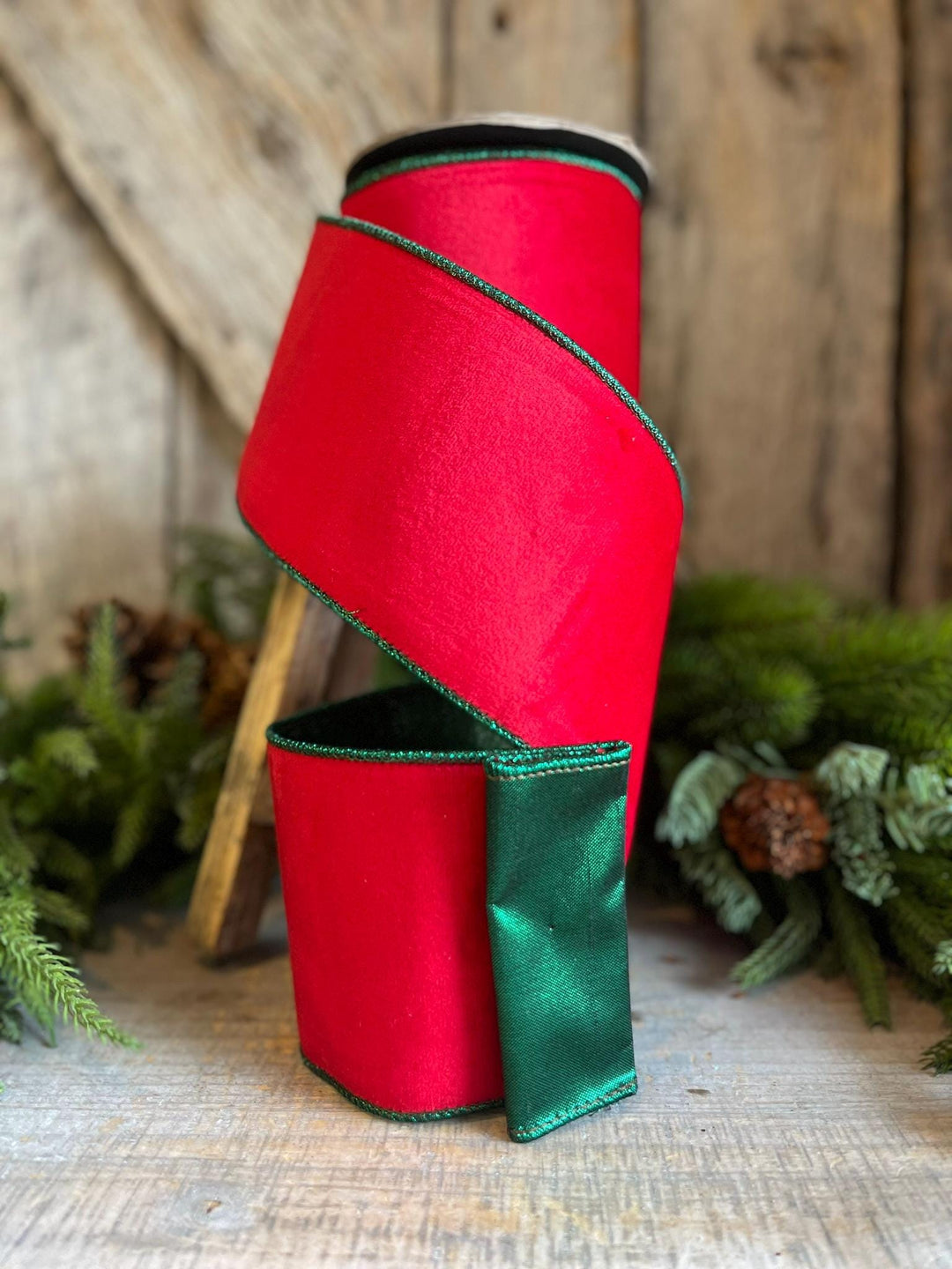 4" Red Emerald Velvet, 2 Tone Velvet, Christmas Velvet