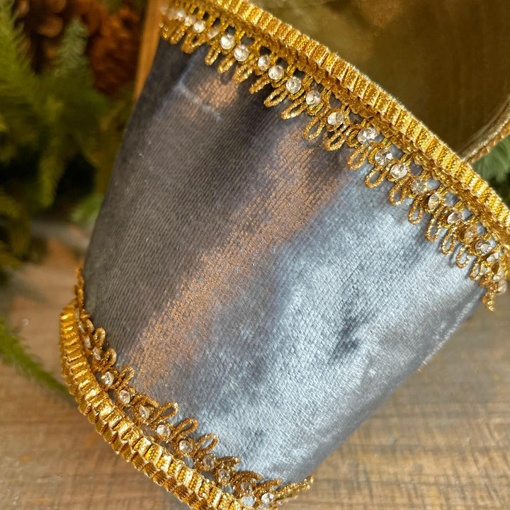 4” Steel Blue Velvet Ribbon, Tiffany Velvet ribbon