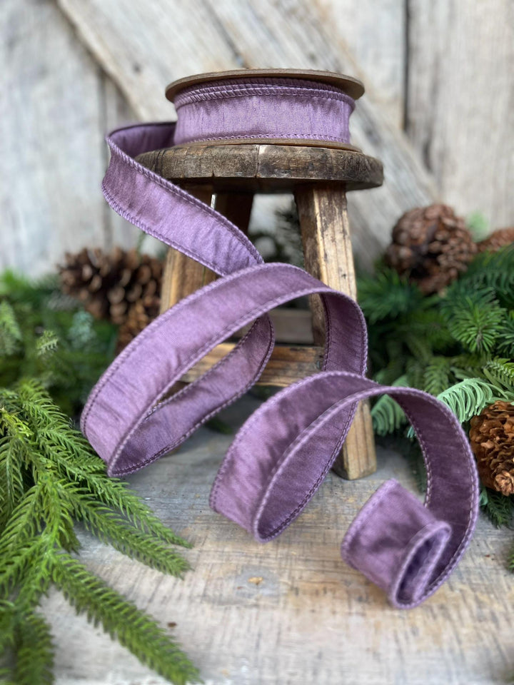 1" Purple Dupioni Ribbon, Lavender Purple Ribbon, Fall Ribbon
