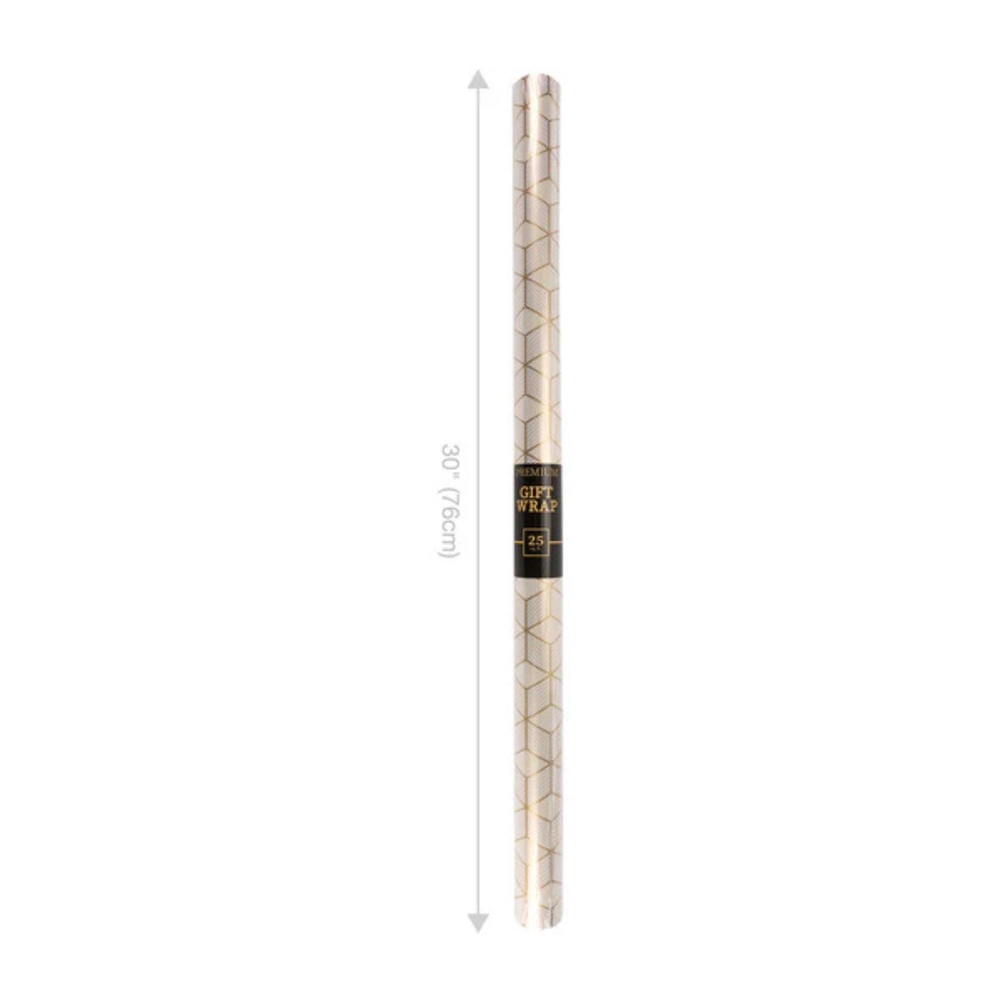 30" x 10' White Gold Geometric Wrapping Paper, White and Gold Wrapping Paper