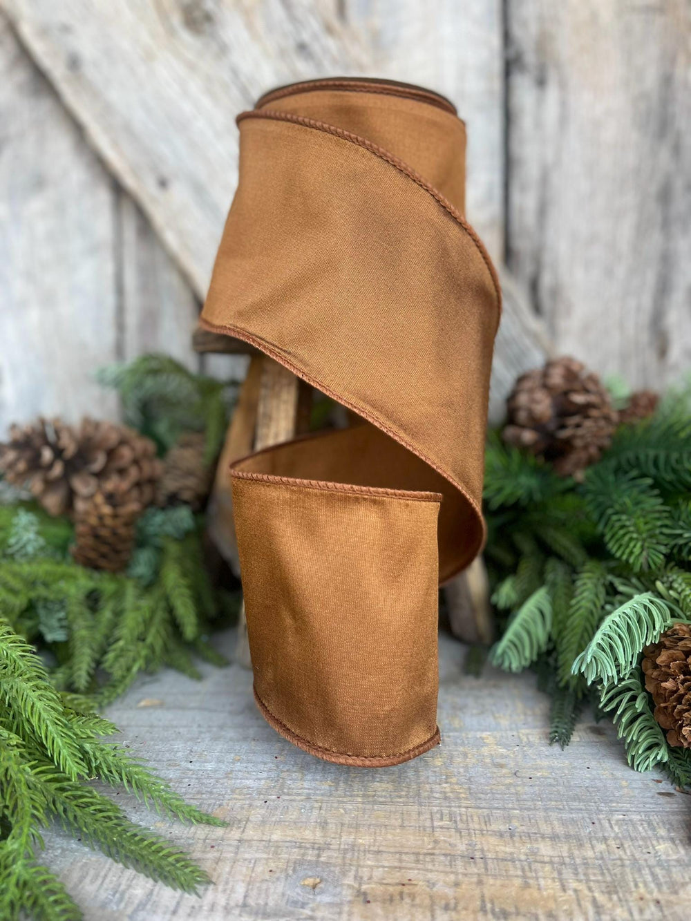 4” Pecan Brown Taffeta Ribbon, Farrisilk ribbon, Taffeta ribbon