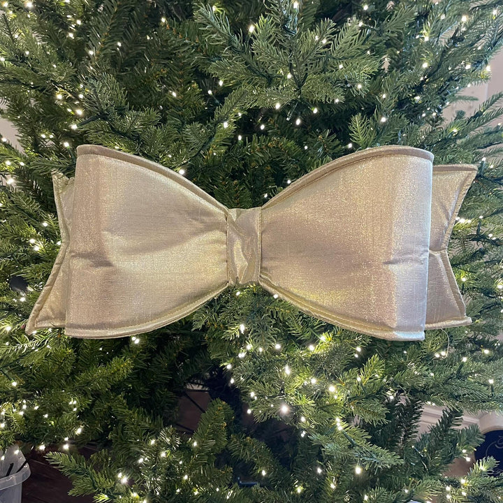 22" Gold Metallic Bow, Oversized Bow, Christmas Wreath Bow