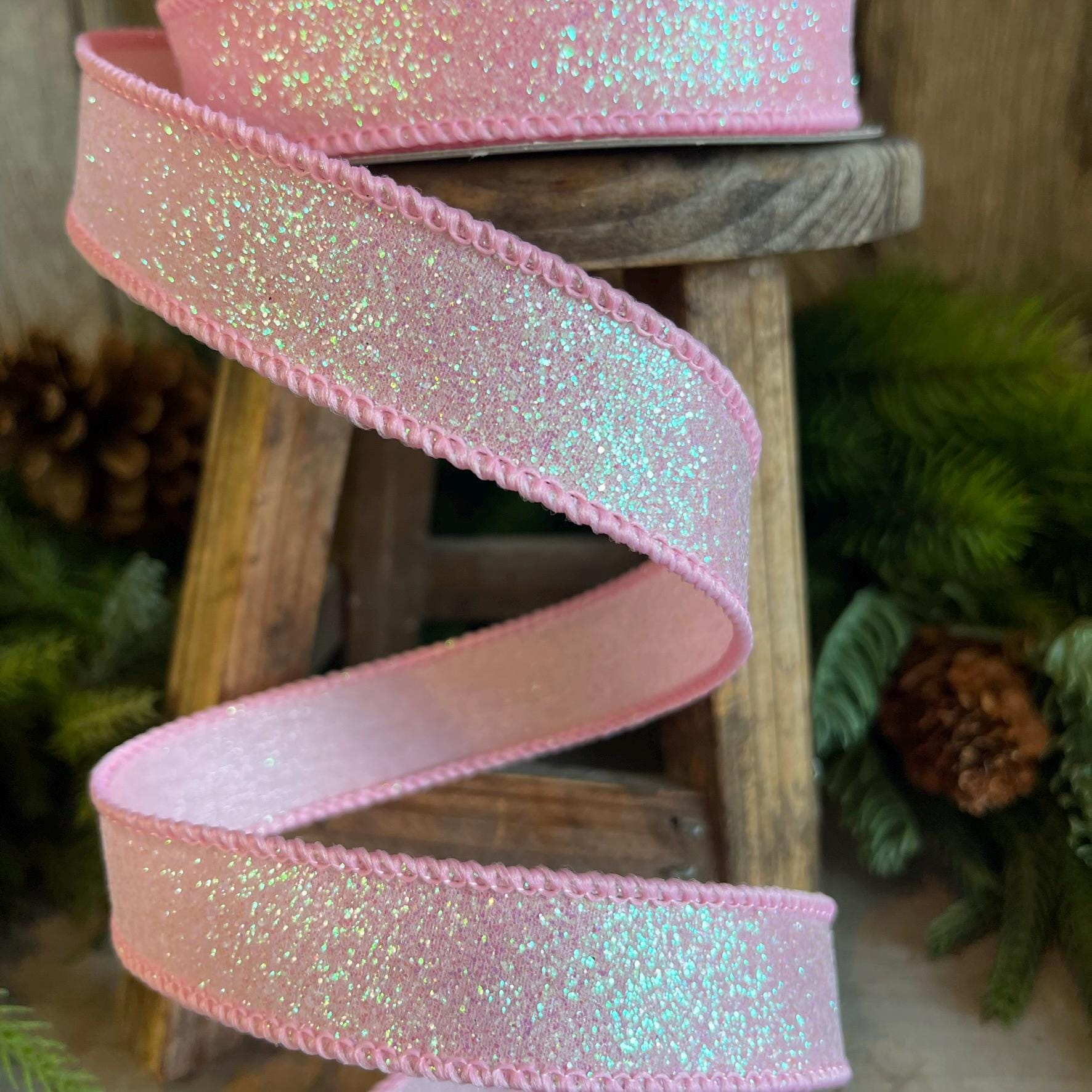 1" Pink Sugar Frost Ribbon, Farrisilk Ribbon