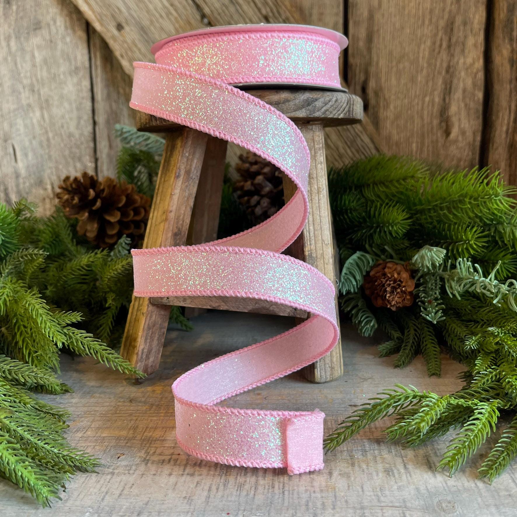 1" Pink Sugar Frost Ribbon, Farrisilk Ribbon