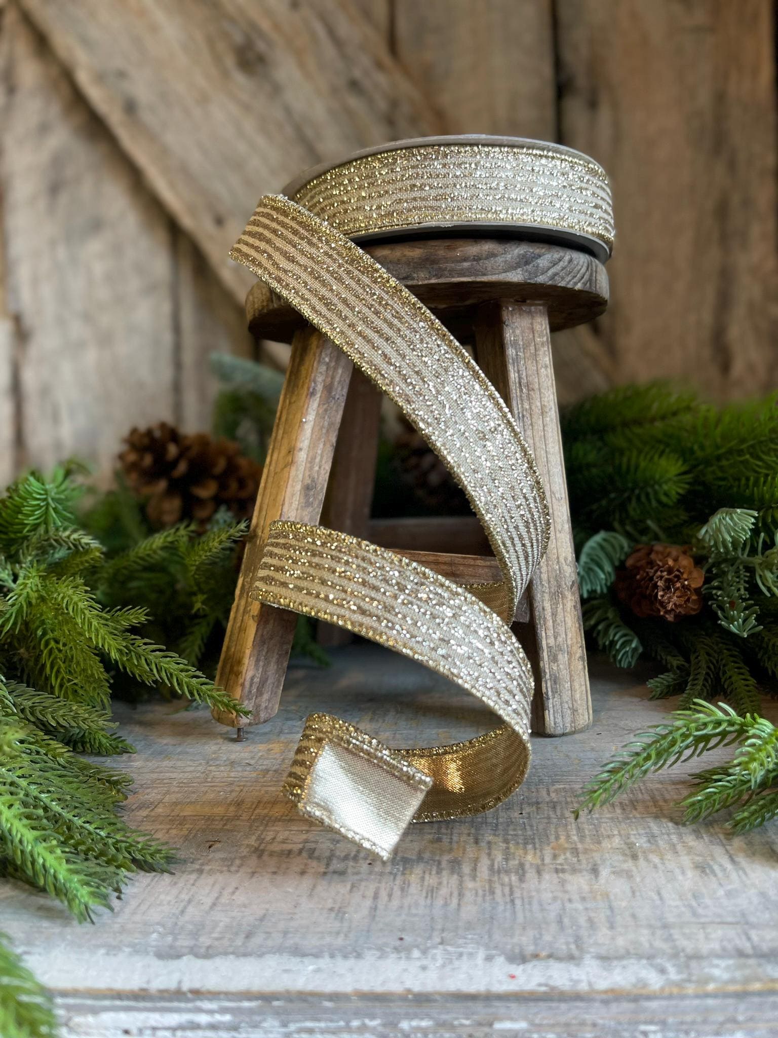 1" Platinum Gold Ribbon, Farrisilk Ribbon