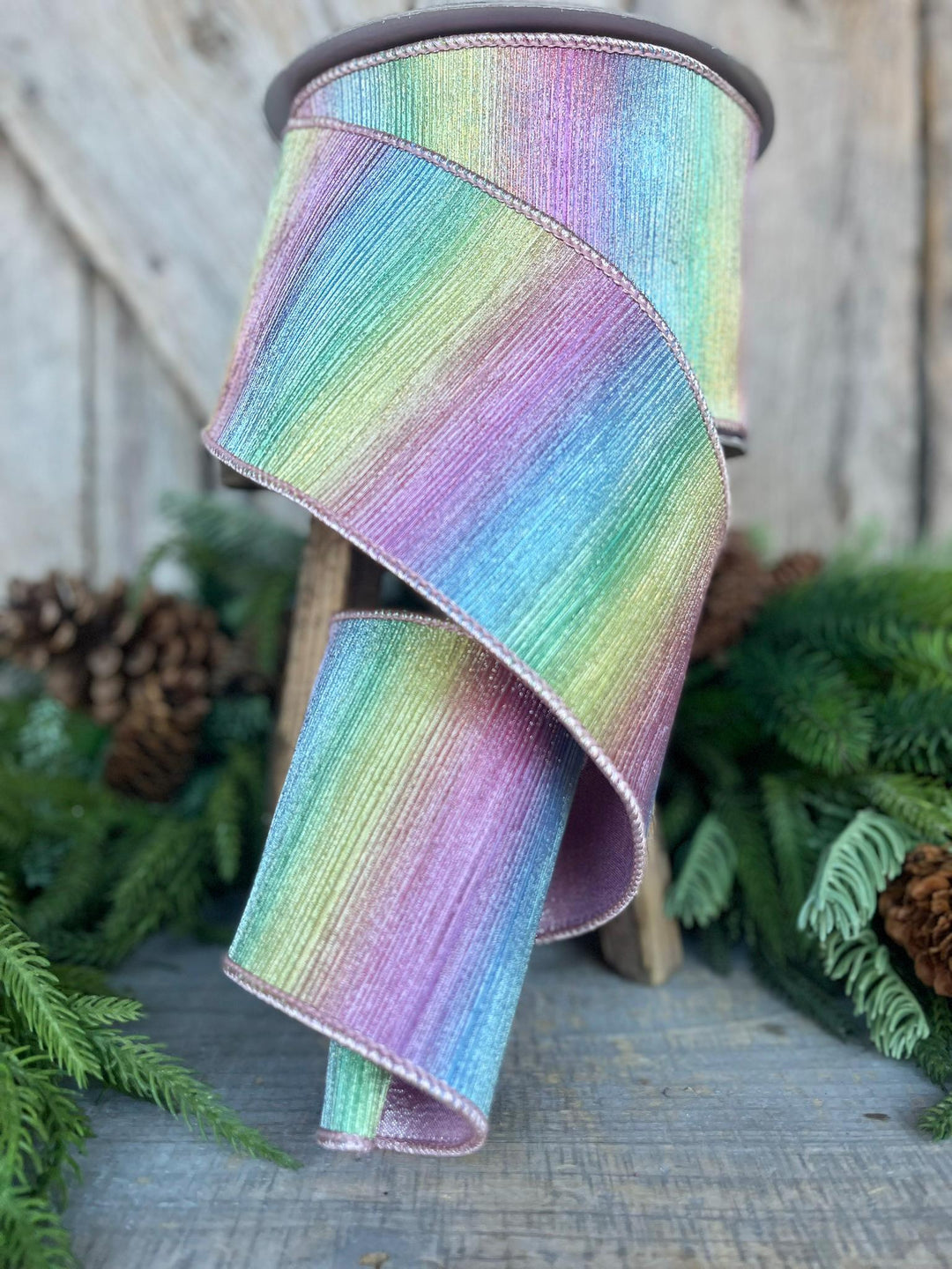 4" Rainbow Sherbert Ribbon, Farrisilk Ribbon, Pastel Ribbon