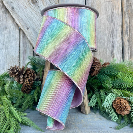 4" Rainbow Sherbert Ribbon, Farrisilk Ribbon, Pastel Ribbon