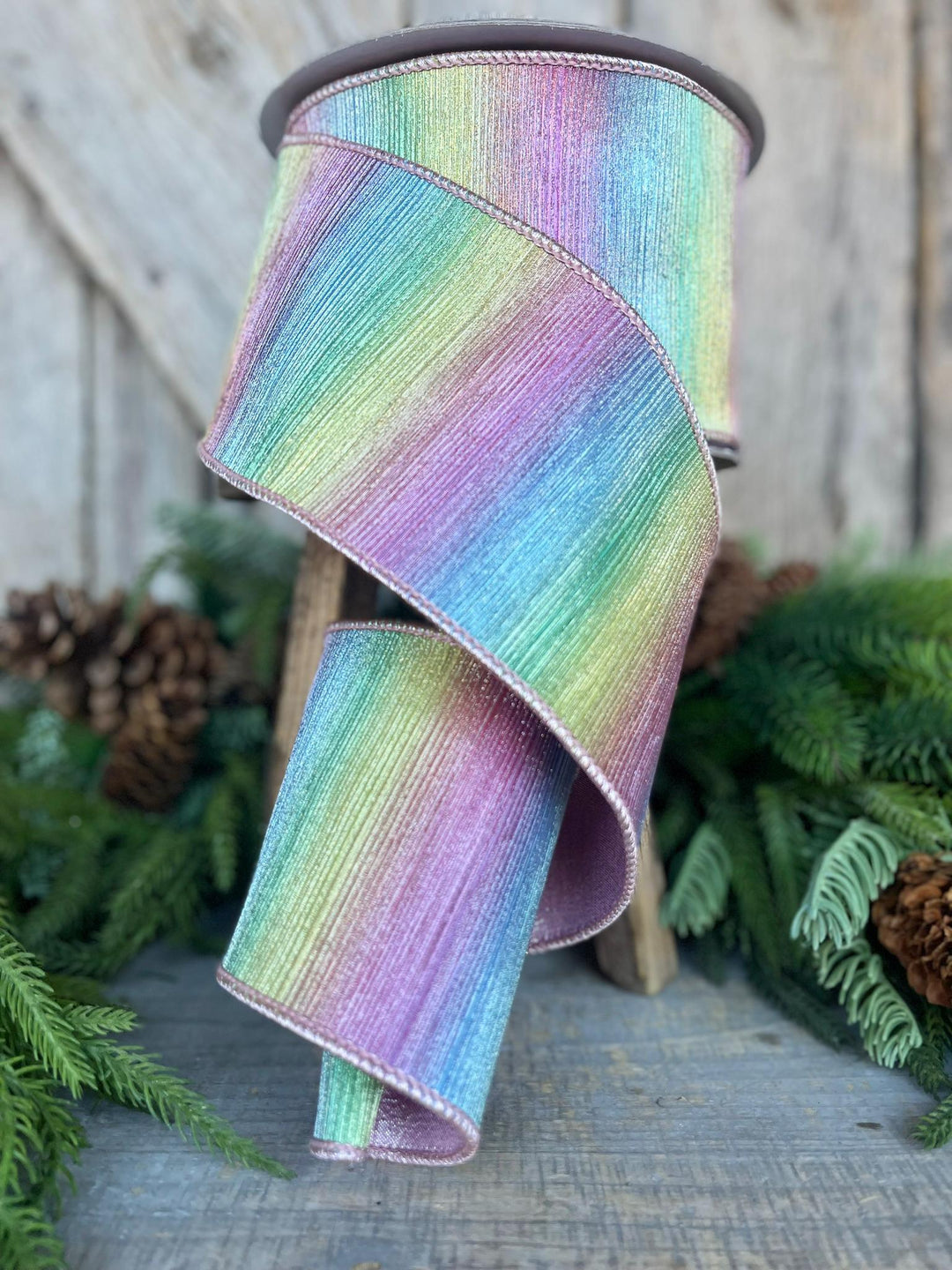 4" Rainbow Sherbert Ribbon, Farrisilk Ribbon, Pastel Ribbon