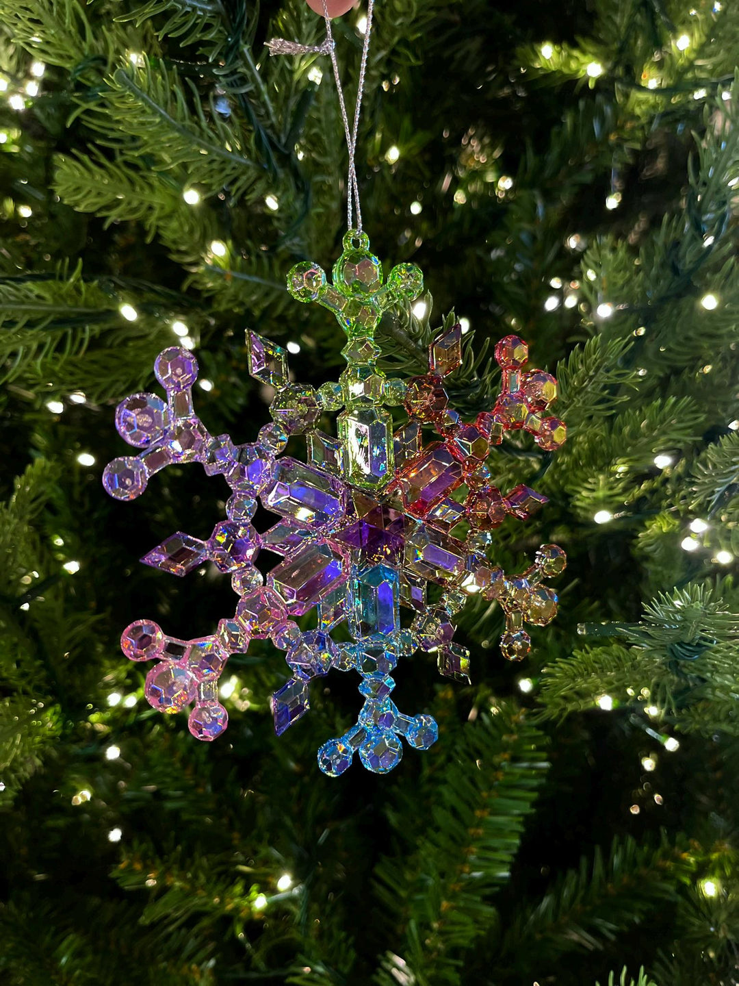 5" Iridescent Snowflake Ornament, Shatterproof Ornament, Snowflake Ornament