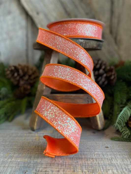 1" Orange Sugar Frost Ribbon, Farrisilk Ribbon, Orange Ribbon