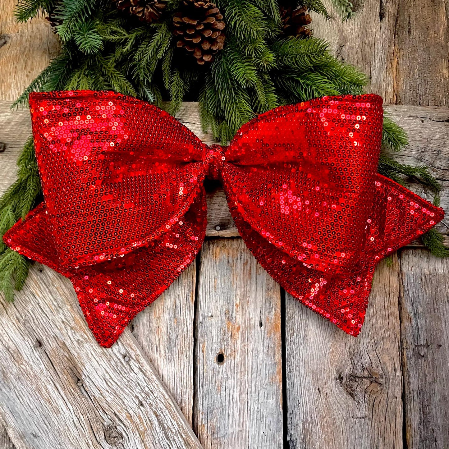 24" Red Sequin Bow, Farrisilk Bow