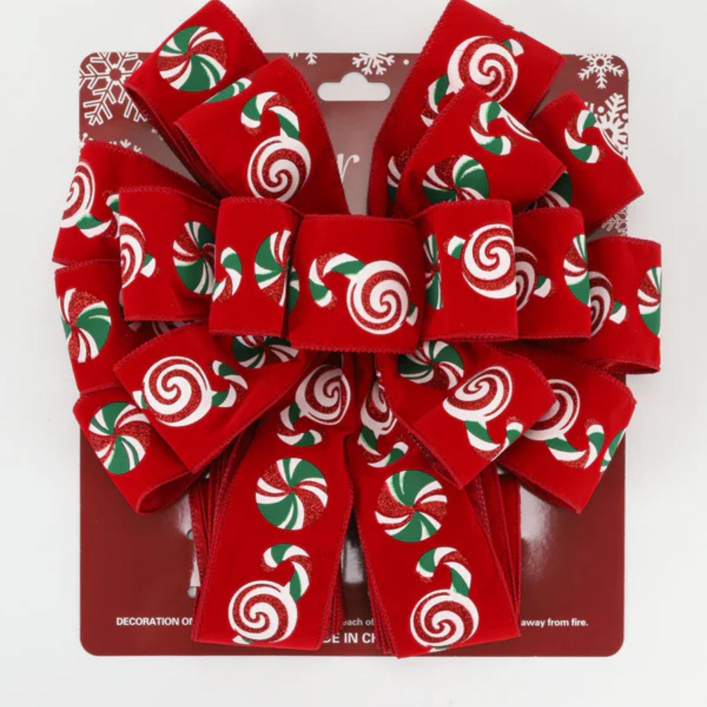 13" Red Tree topper bow, large Lantern Bow