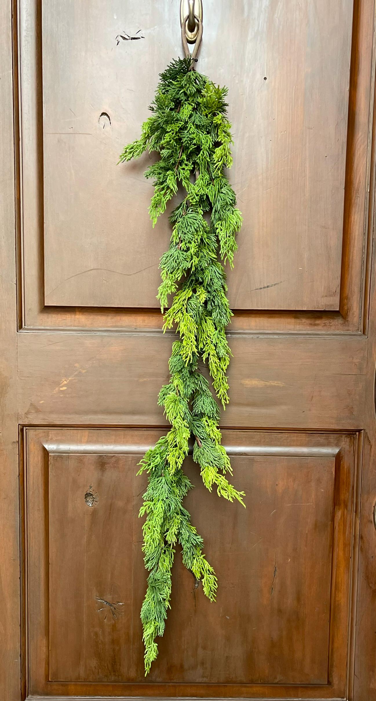 48" Real Touch Cedar Garland, Artificial Cedar Pine Garland, Christmas Greenery Garland