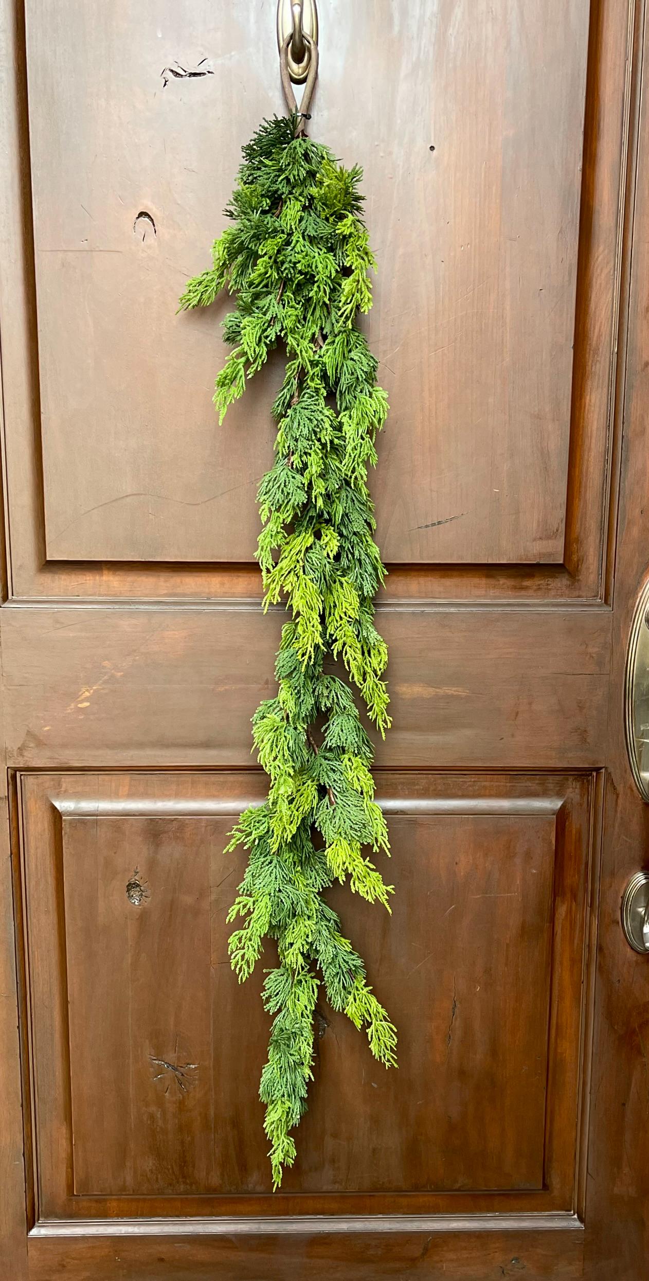 48" Real Touch Cedar Garland, Artificial Cedar Pine Garland, Christmas Greenery Garland