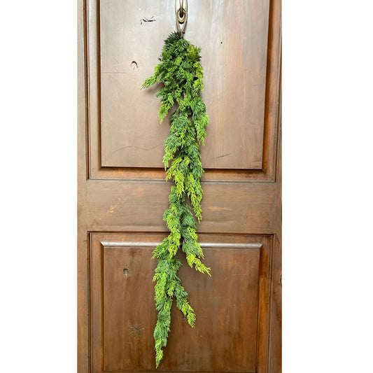 48" Real Touch Cedar Garland, Artificial Cedar Pine Garland, Christmas Greenery Garland