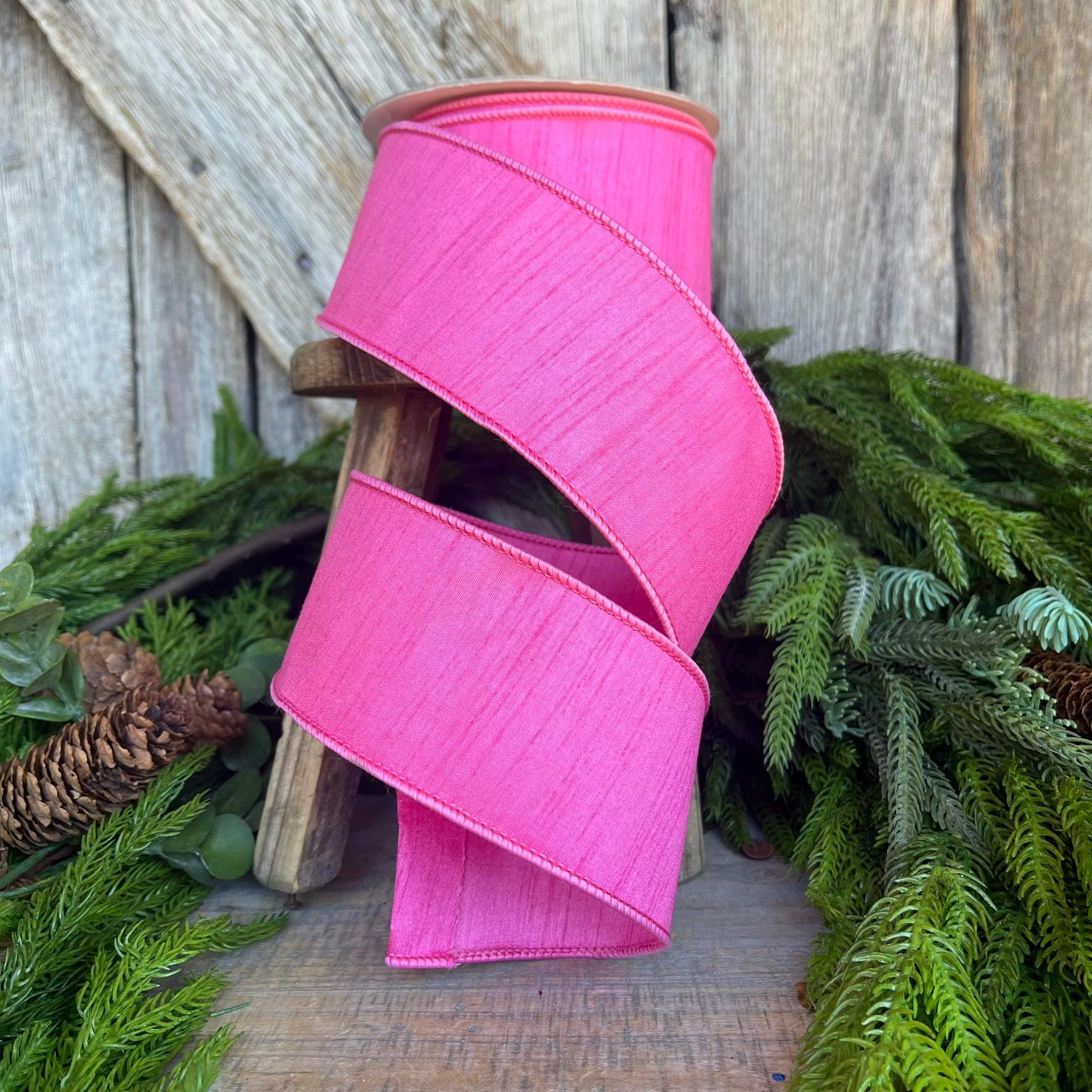 2.5” Pink Ribbon, Farrisilk ribbon, Dupion