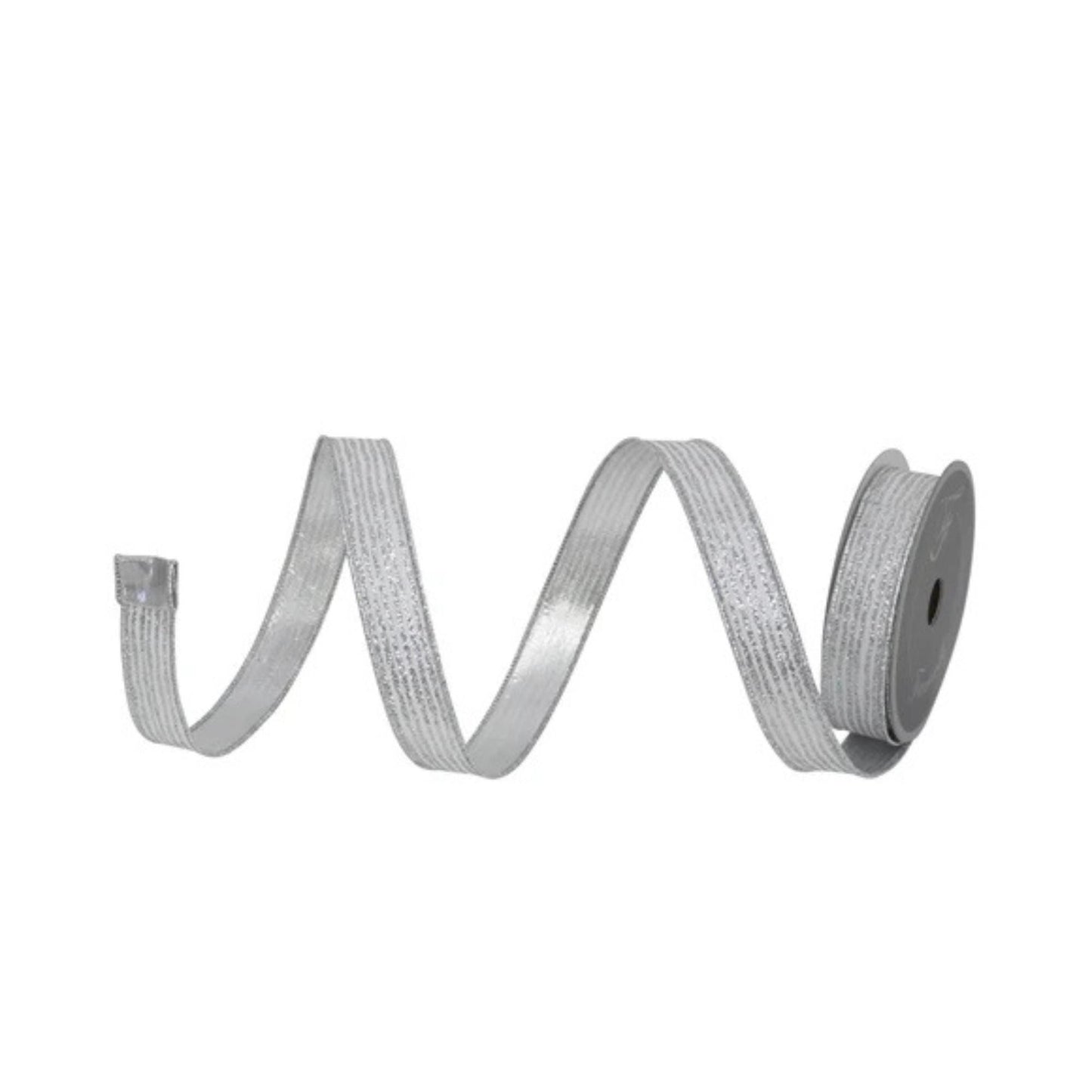 1" Silver Random Stripes Ribbon, Farrisilk Ribbon, Silver Random Stripes RIbbon