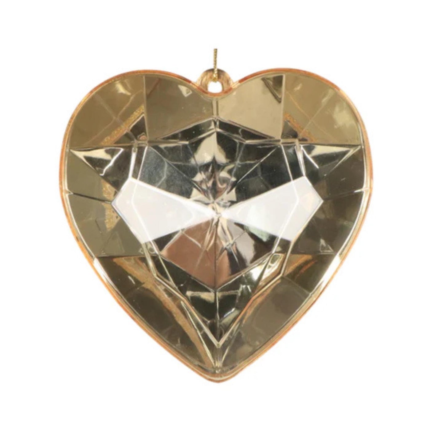 8" Gold Heart Jewel Ornament, Farrisilk Heart Ornament, Valentine Heart
