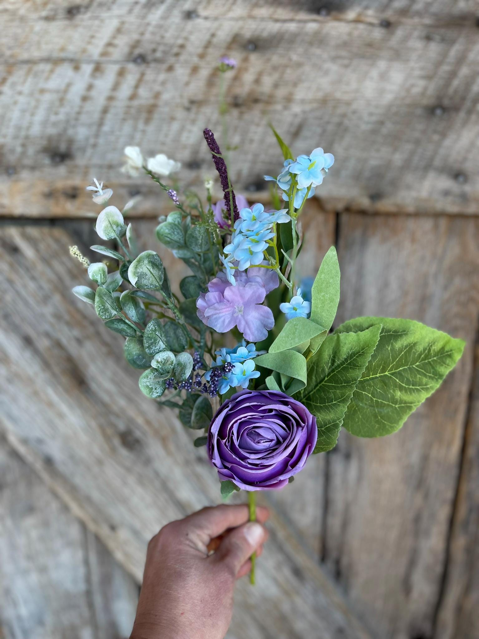 16' Lavender Blue Rose Floral Pick, Artificial Florals, Spring Floral Spray, Lavender Blue Florals, Wreath Supply, Floral Supply, 40221